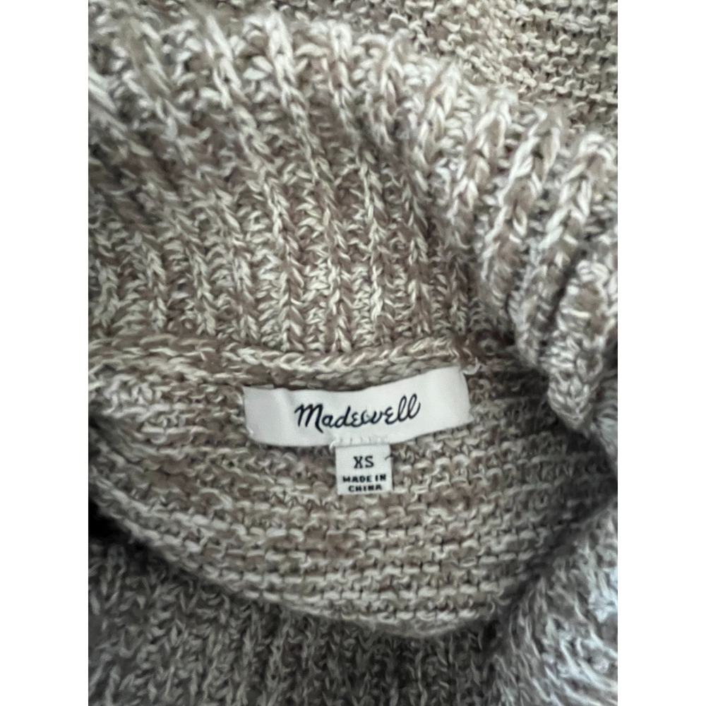 Madewell‎ Heather Taupe Raglan Turtleneck Sweater Boxy Oversized Cotton Blend XS - Picture 2 of 5
